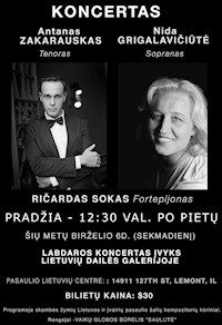 Charity concert with Australian tenor Antanas Zakarauskas